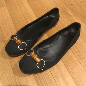 Vintage signature Gucci bamboo flats